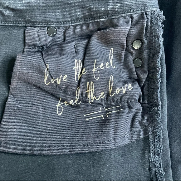 Liverpool The Straight Jeans 6/28 Black Acid Wash Raw Hem Grunge Streetwear - Picture 12 of 14